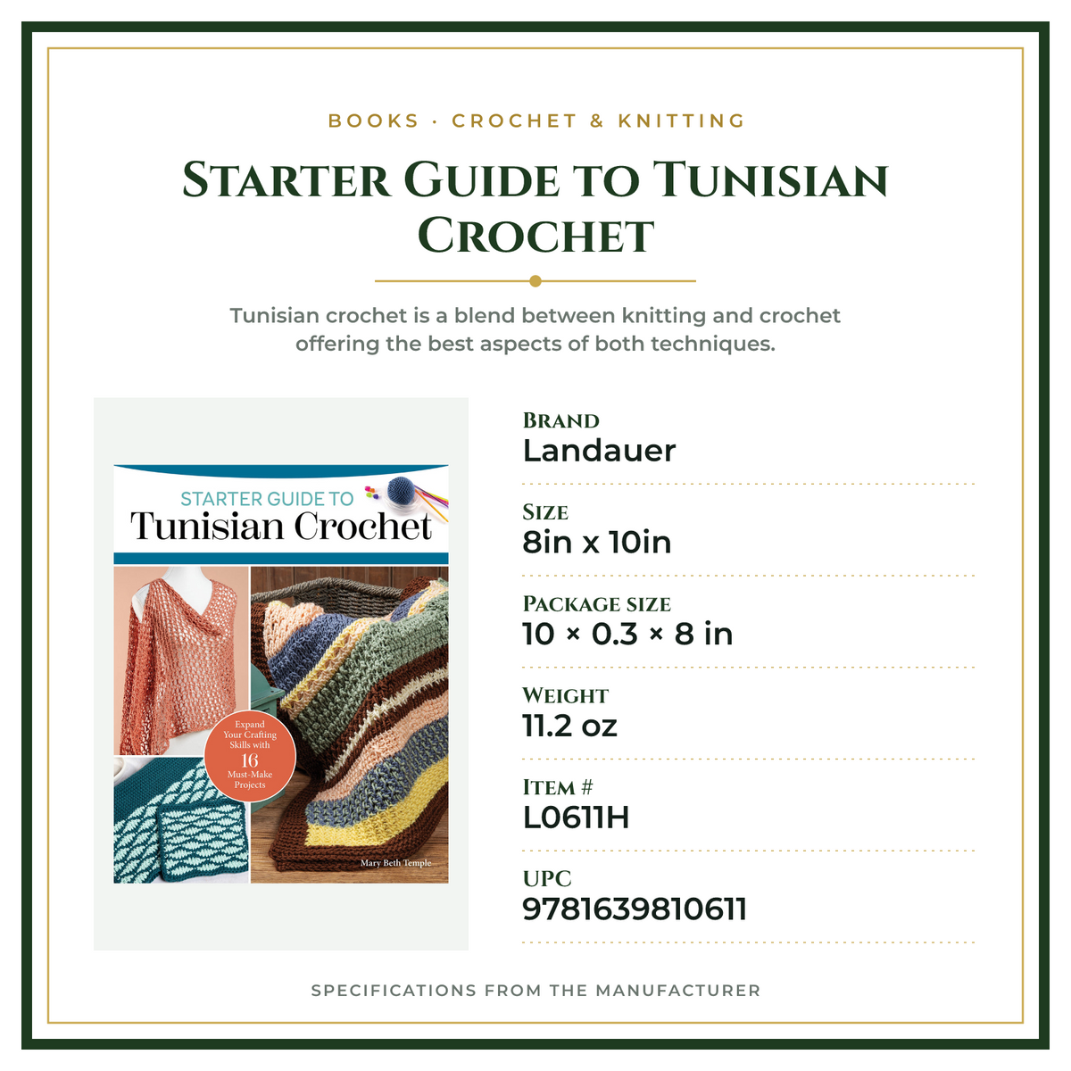 Product Specifications – Starter Guide to Tunisian Crochet