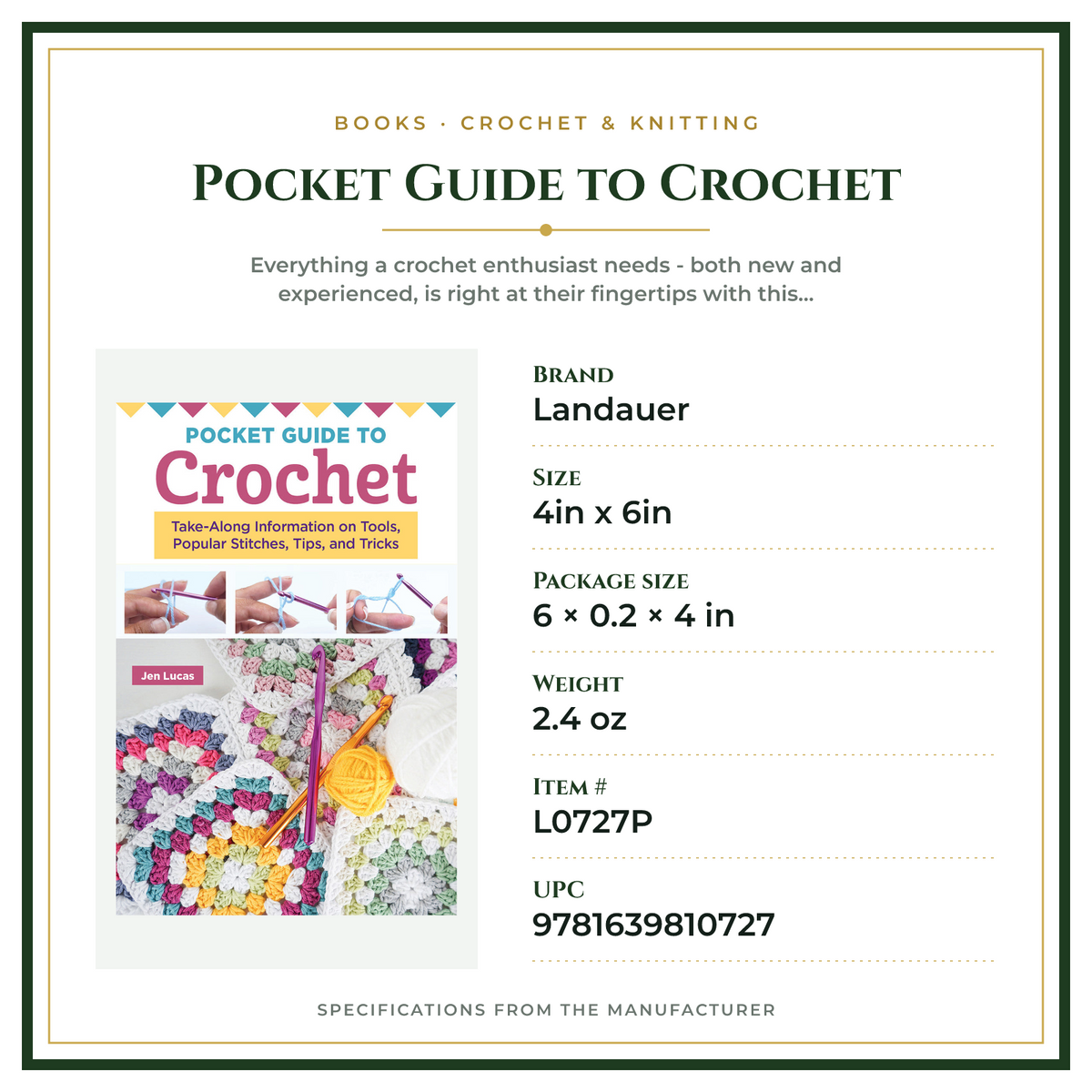 Product Specifications – Pocket Guide to Crochet