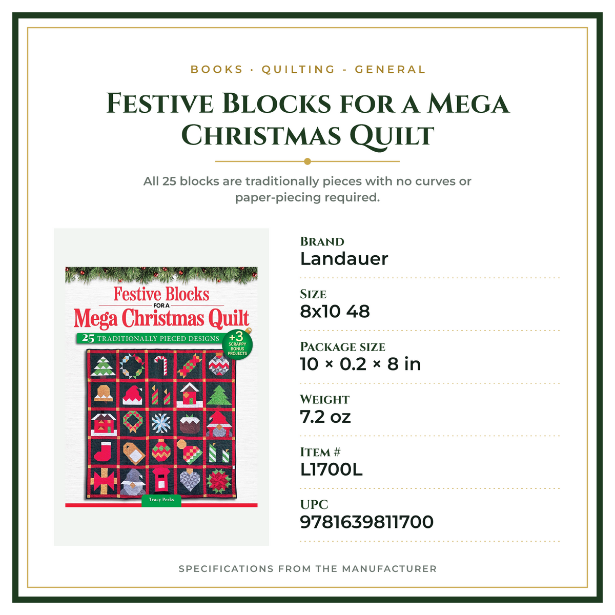 Product Specifications – Festive Blocks for a Mega Christmas Quilt