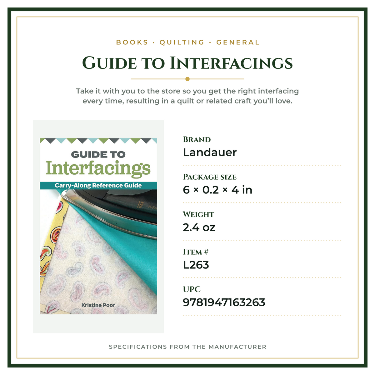 Product Specifications – Guide to Interfacings