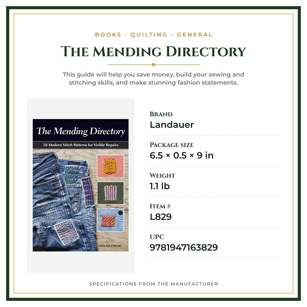 Product Specifications – The Mending Directory