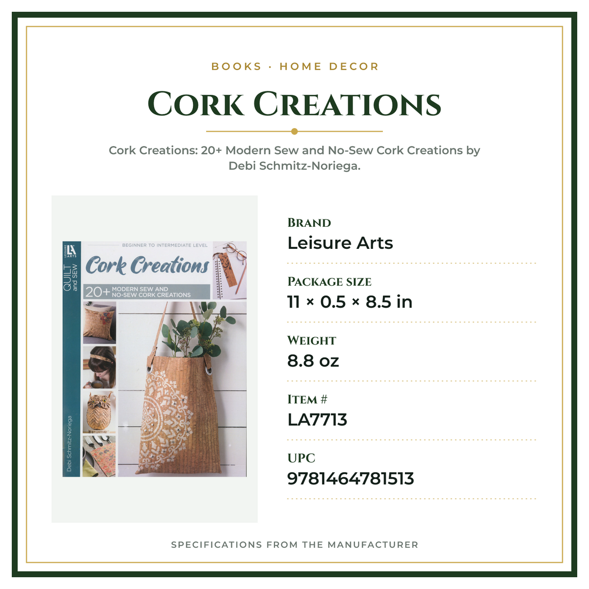 Product Specifications – Cork Creations