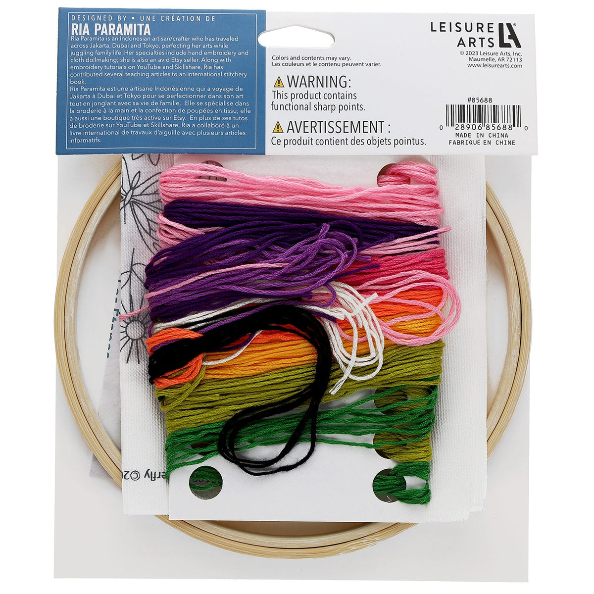 Leisure Arts Embroidery Kit 6" Butterfly Scatter