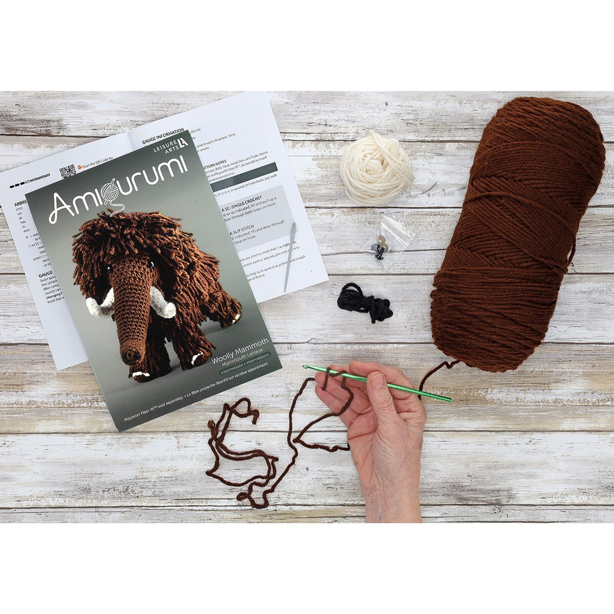 Leisure Arts Amigurumi Kit Woolly Mammoth