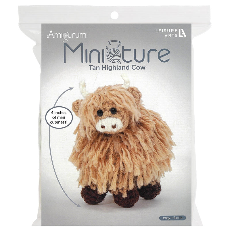 Leisure Arts Miniatures Kit Highland Cow Tan