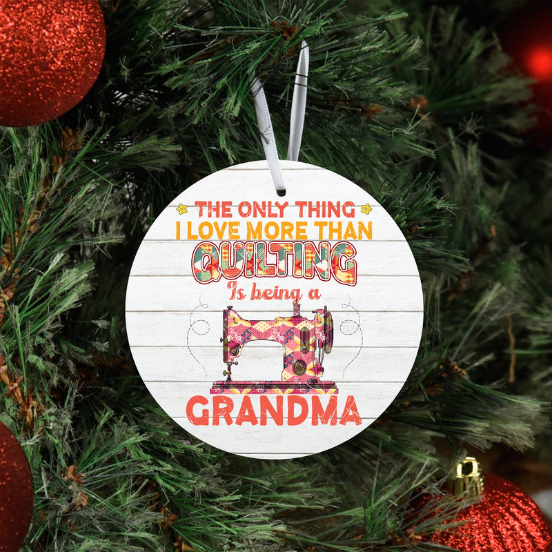 Quilting Grandma 1 Metal Ornament