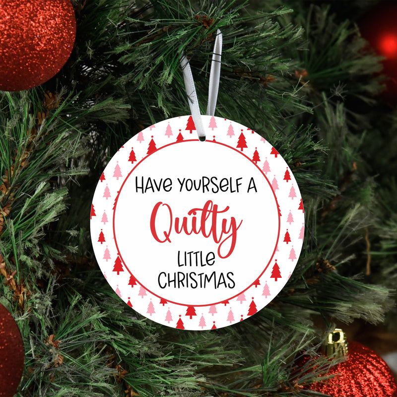 Quilty Little Christmas Metal Ornament