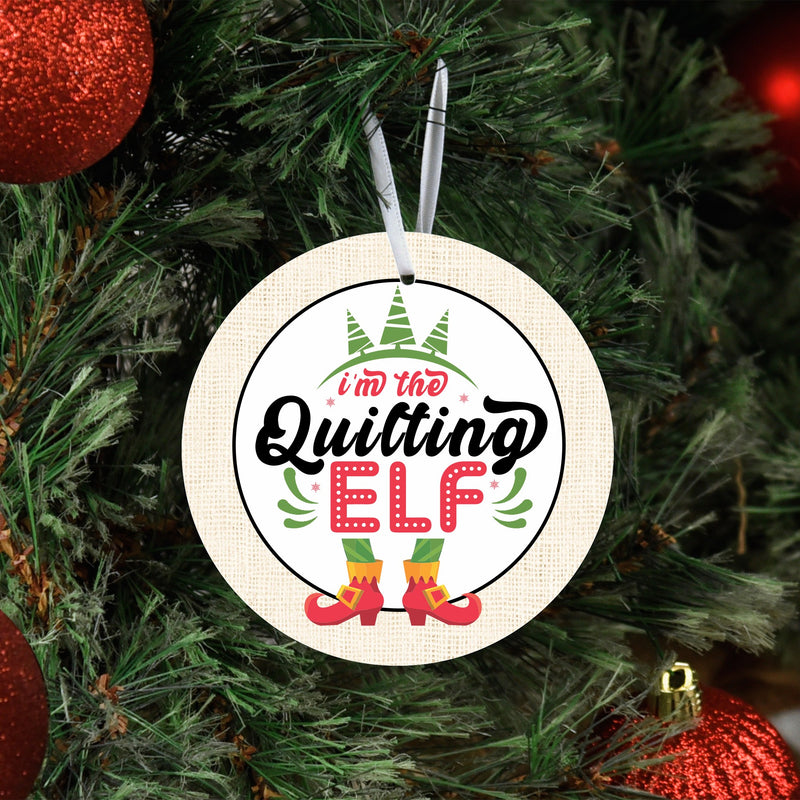 I'm the Quilting Elf Metal Ornament