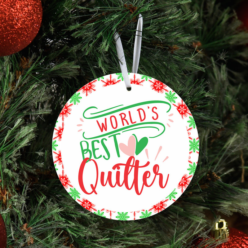 World's Best Quilter Metal Ornament