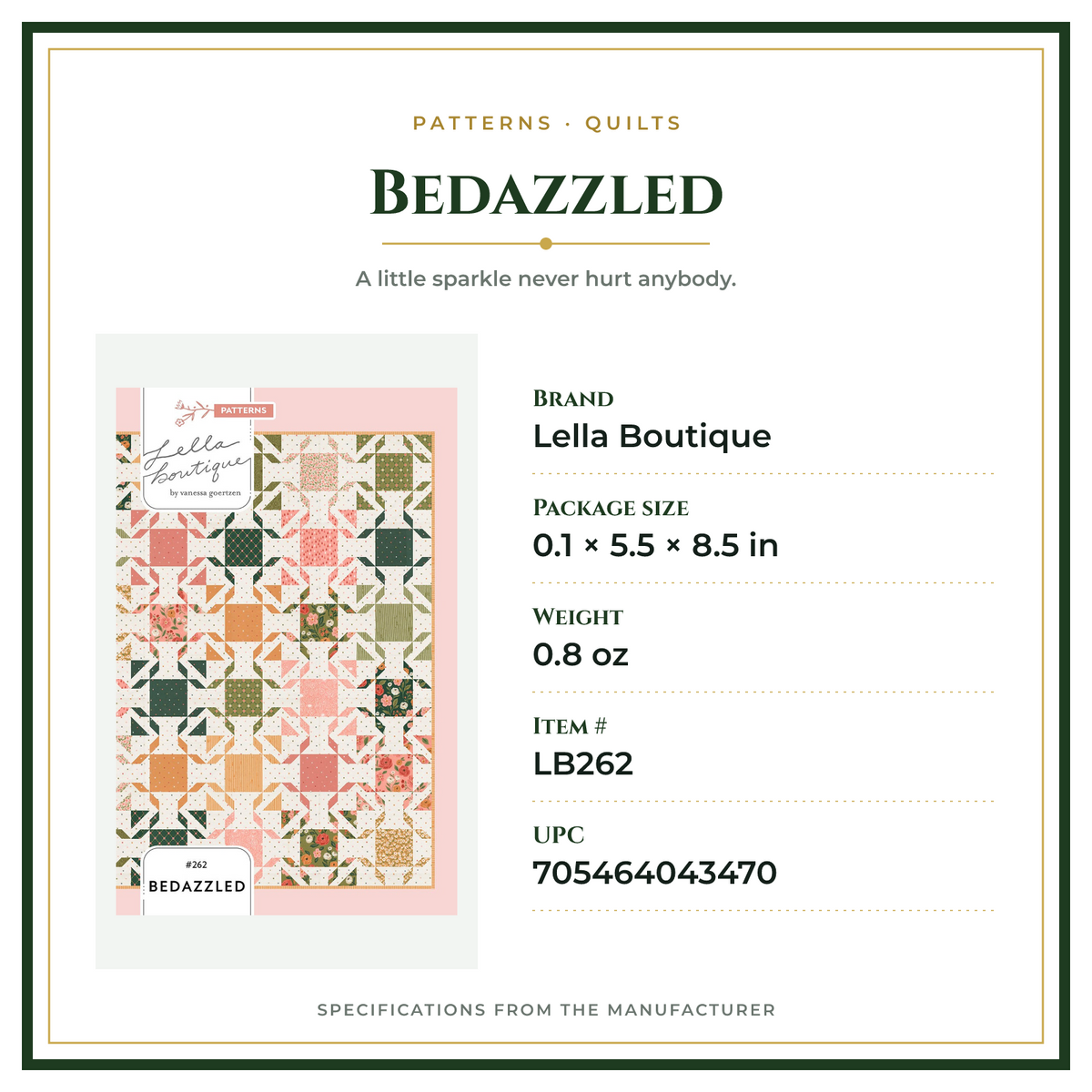 Product Specifications – Bedazzled