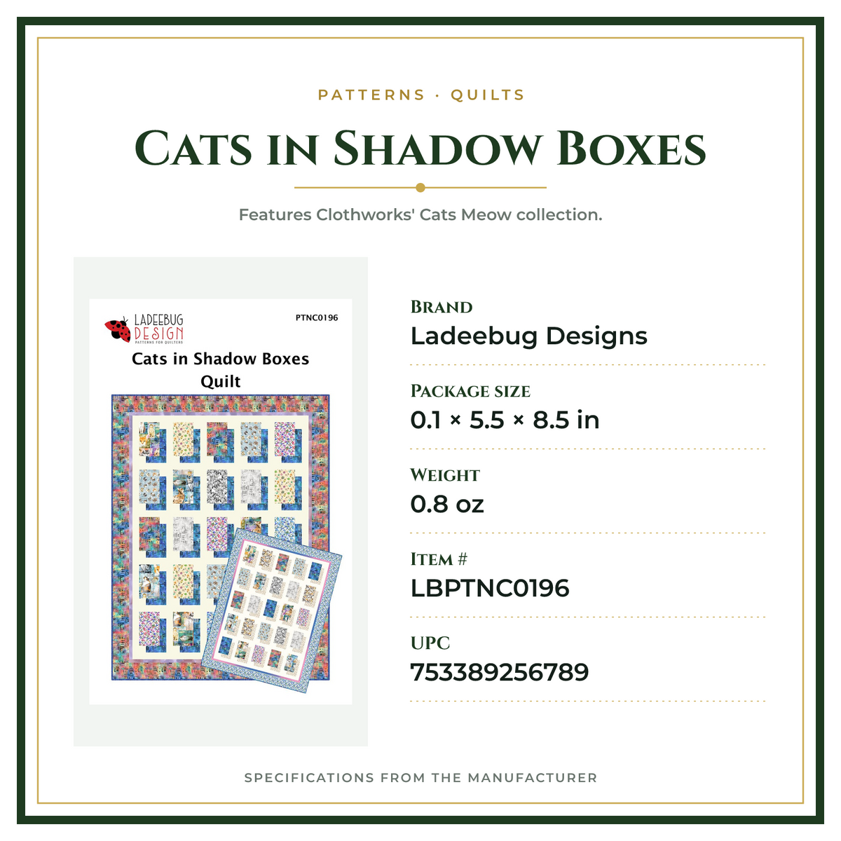 Product Specifications – Cats in Shadow Boxes