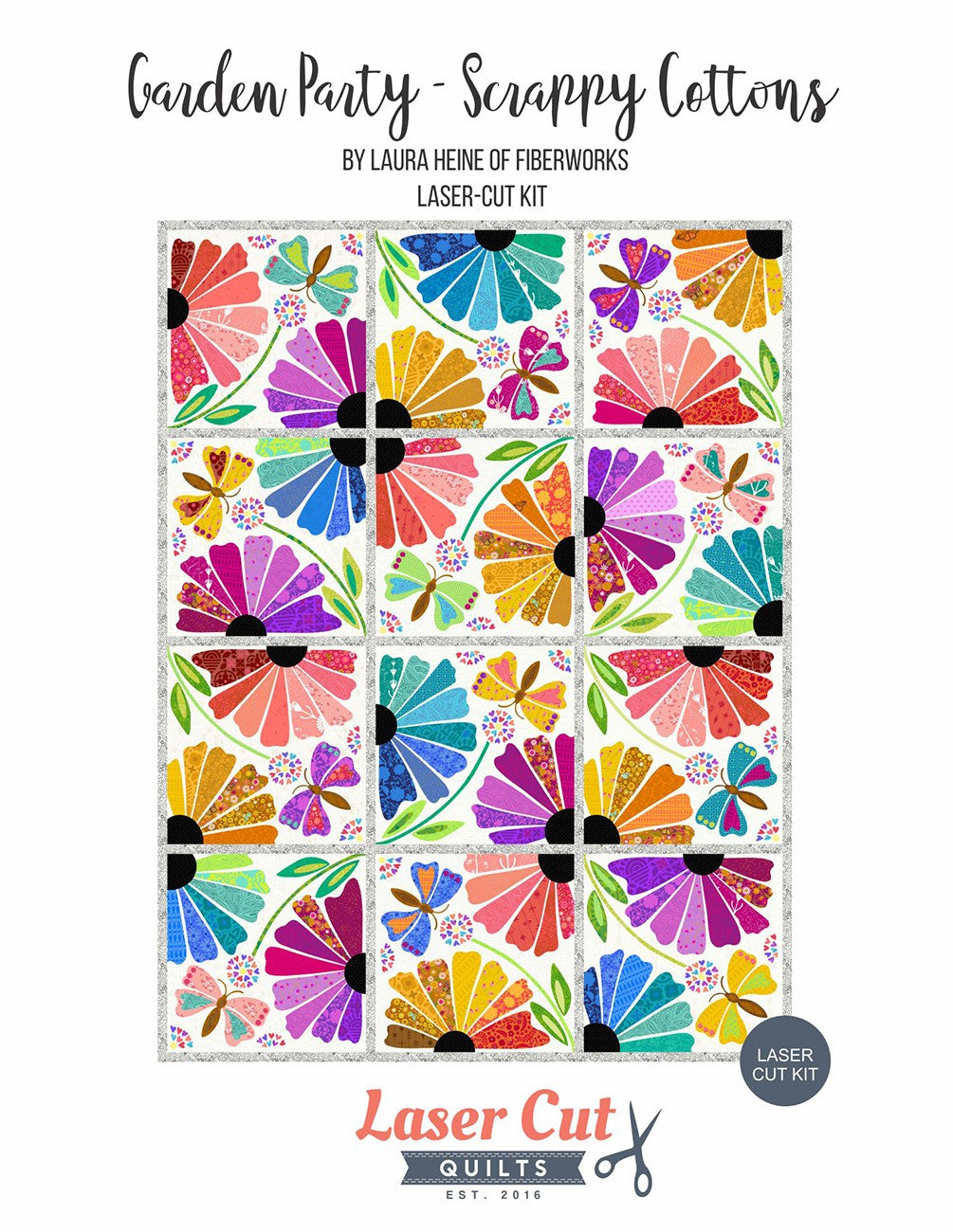 Laser-cut Kit: Garden Party Scrappy Cottons by Laura Heine