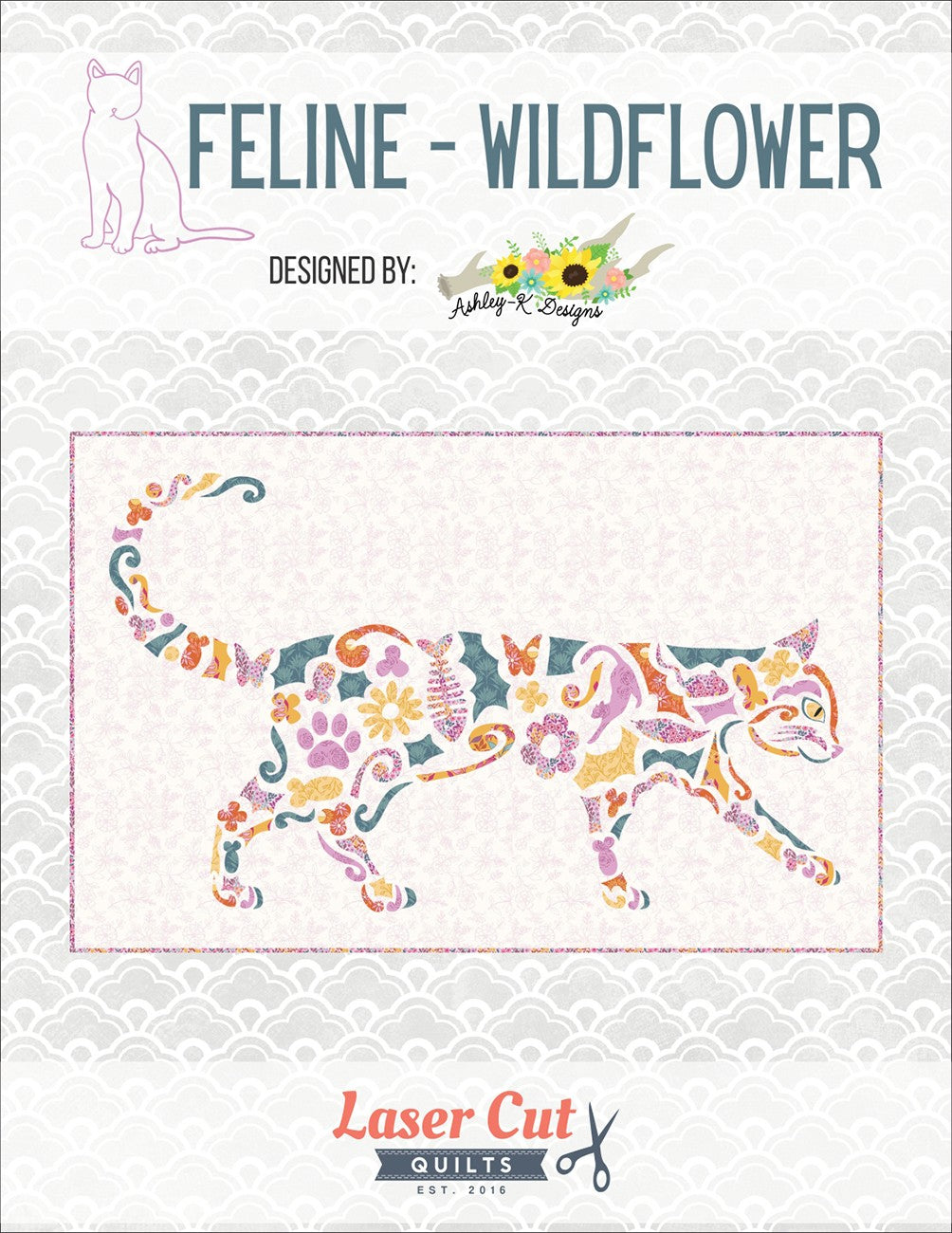 Laser-cut Kit: Feline -Wildflower by Ashley-K Designs