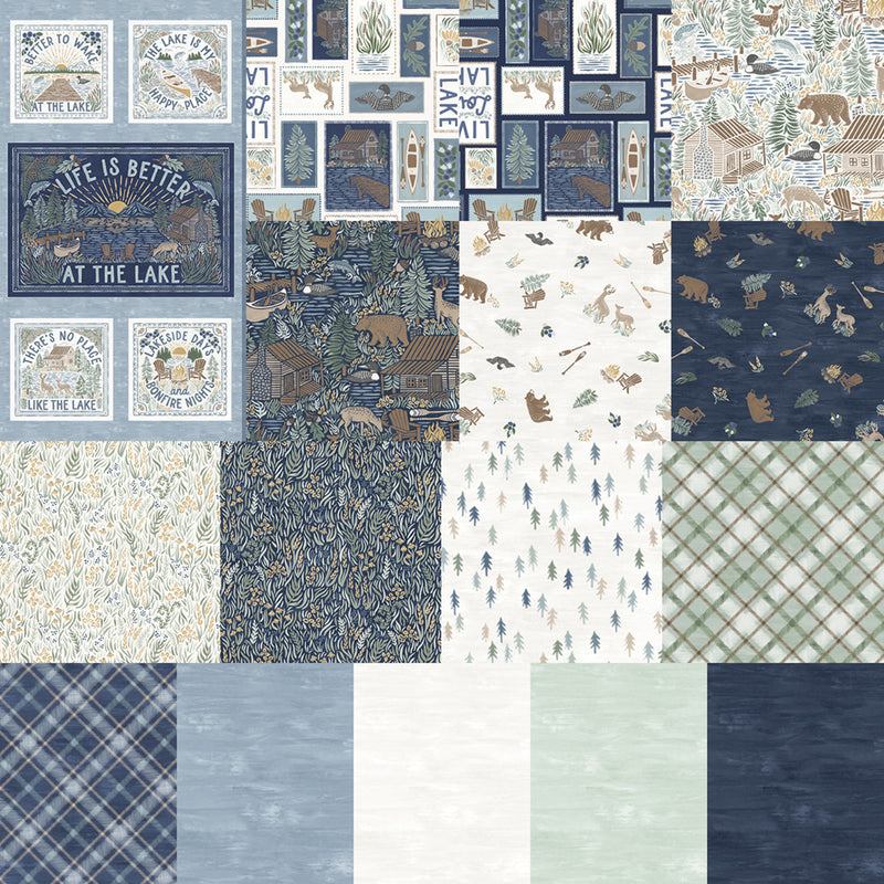 Fat Quarter Lakeside Days, 1 Panel + 15 Sku's