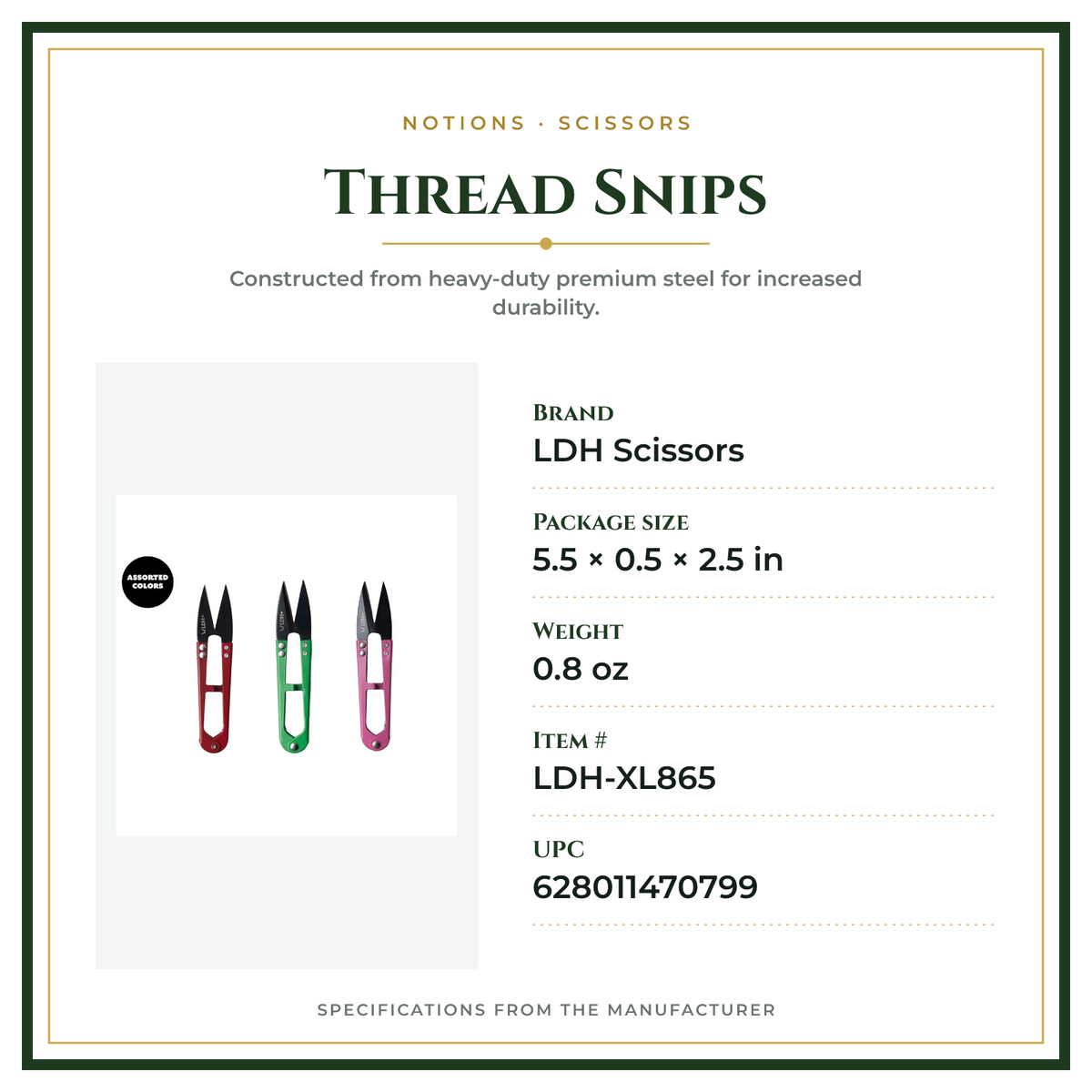 Product Specifications – Thread Snips