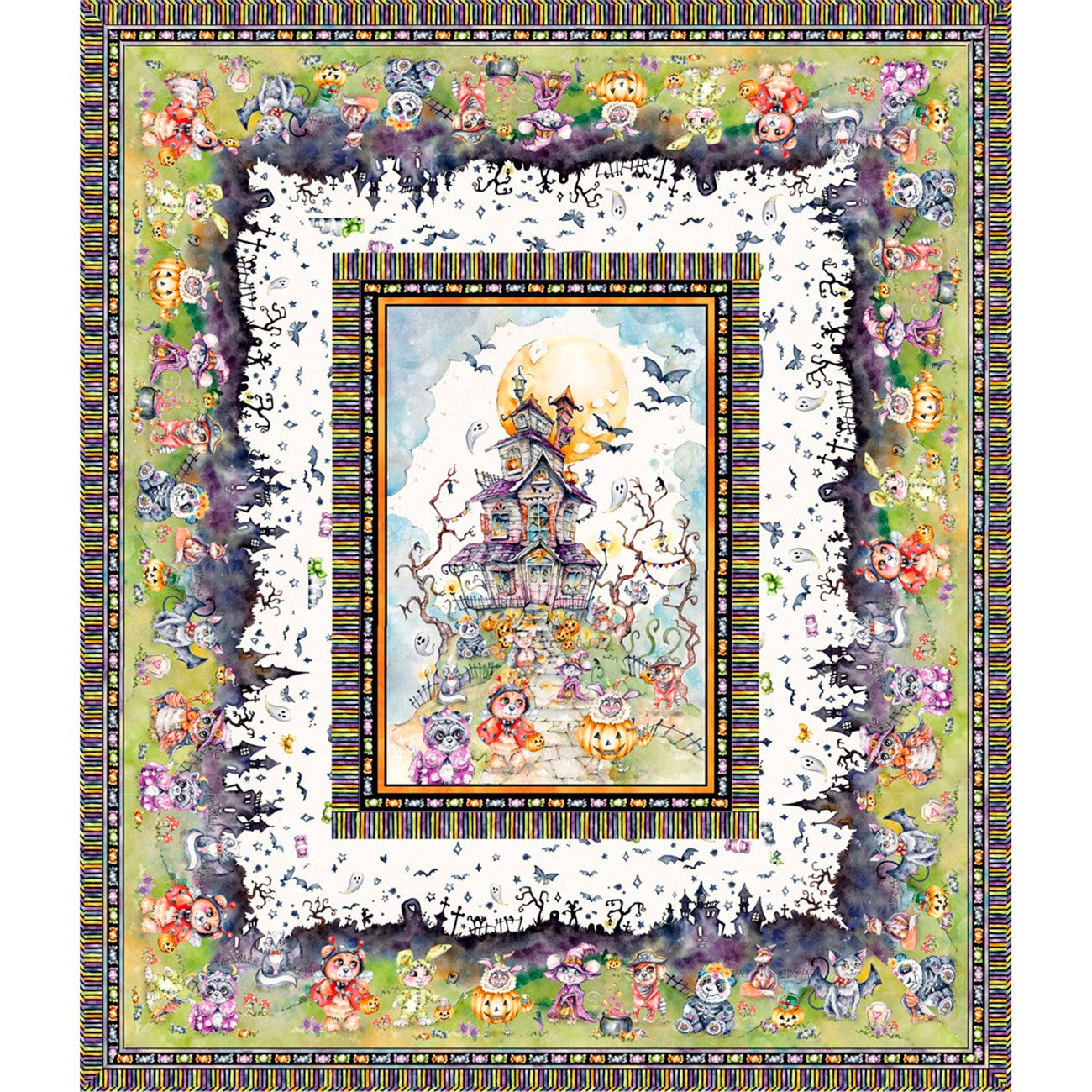 Little Darlings Halloween Spooky Cuties Quilt Top Panel