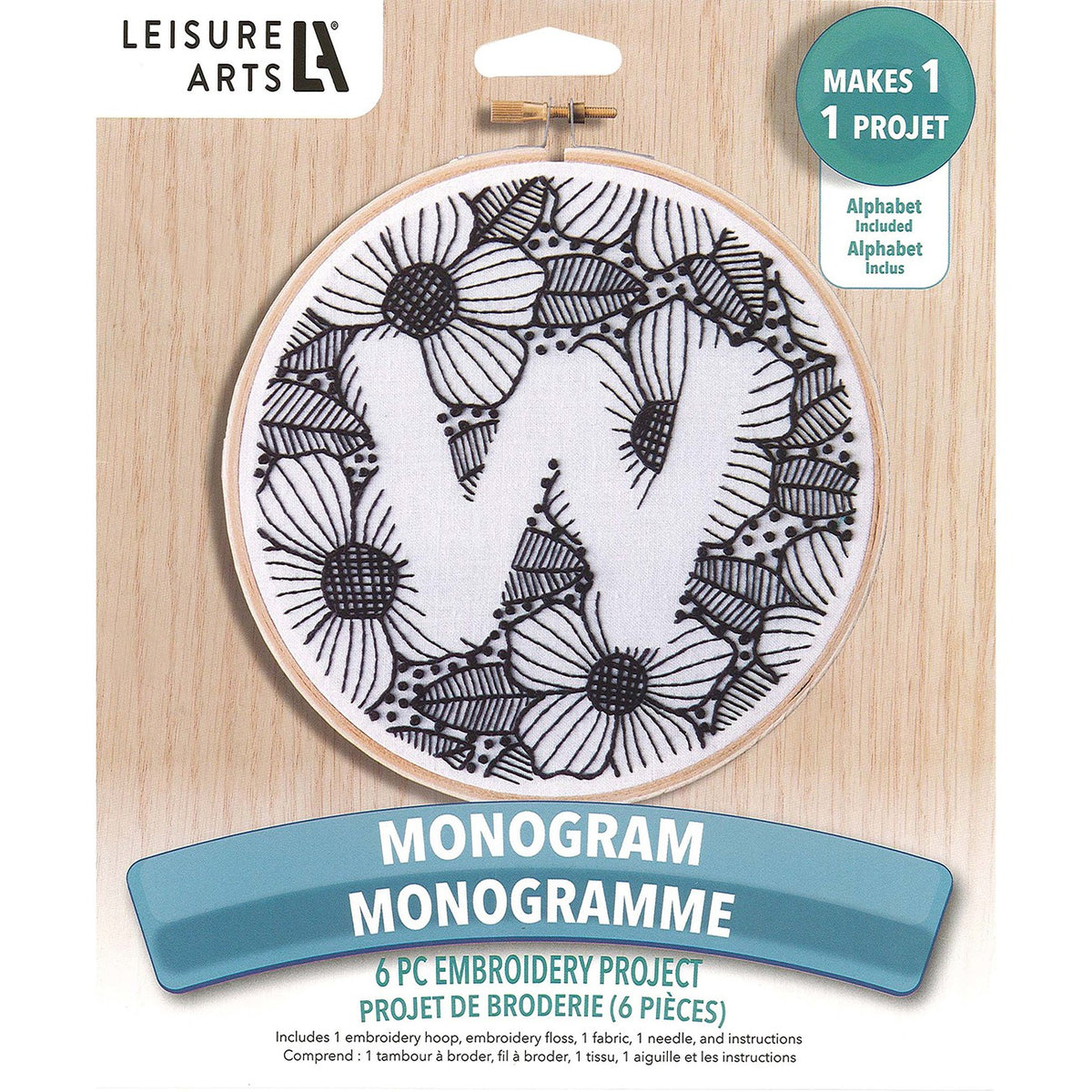 Leisure Arts Embroidery Kit 6" Monogram