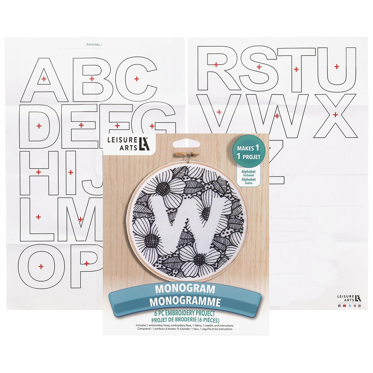 Leisure Arts Embroidery Kit 6" Monogram