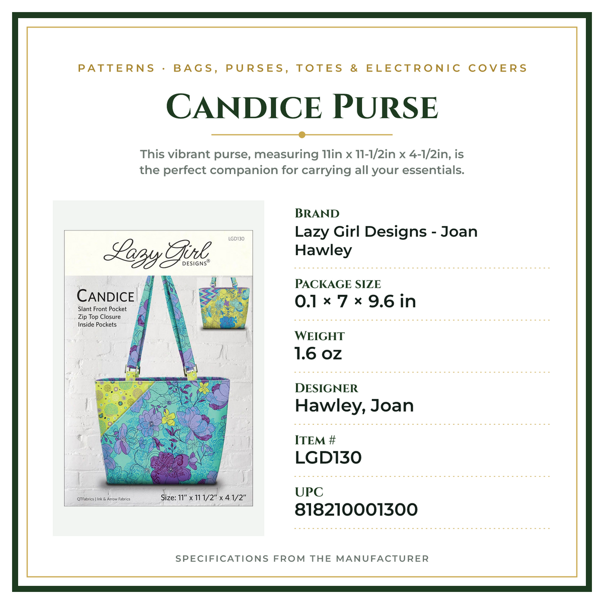 Product Specifications – Candice Purse