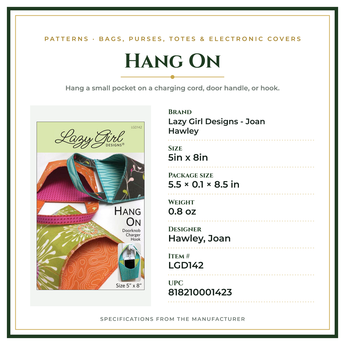 Product Specifications – Hang On