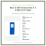 Product Specifications – Bag-E-Bottoms Size F 3 5/8in X 9 7/8in