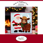 Santa & Highland Cow - Sewing Applique Design