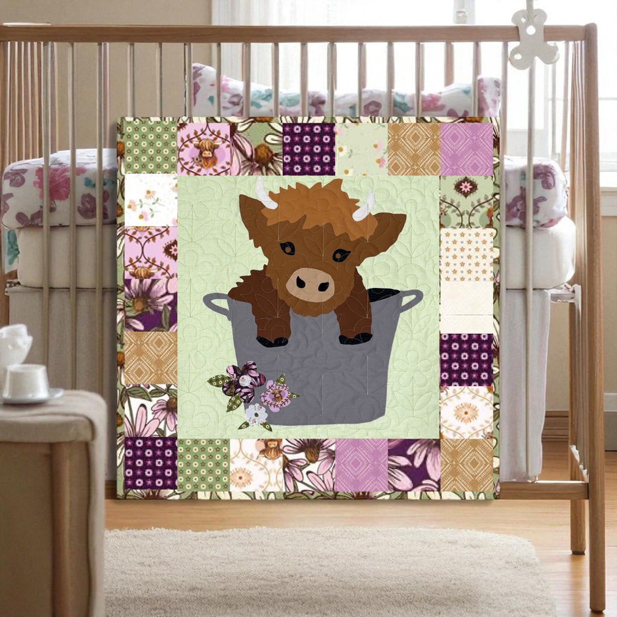 Baby Highland Cow Quilt Sewing Pattern