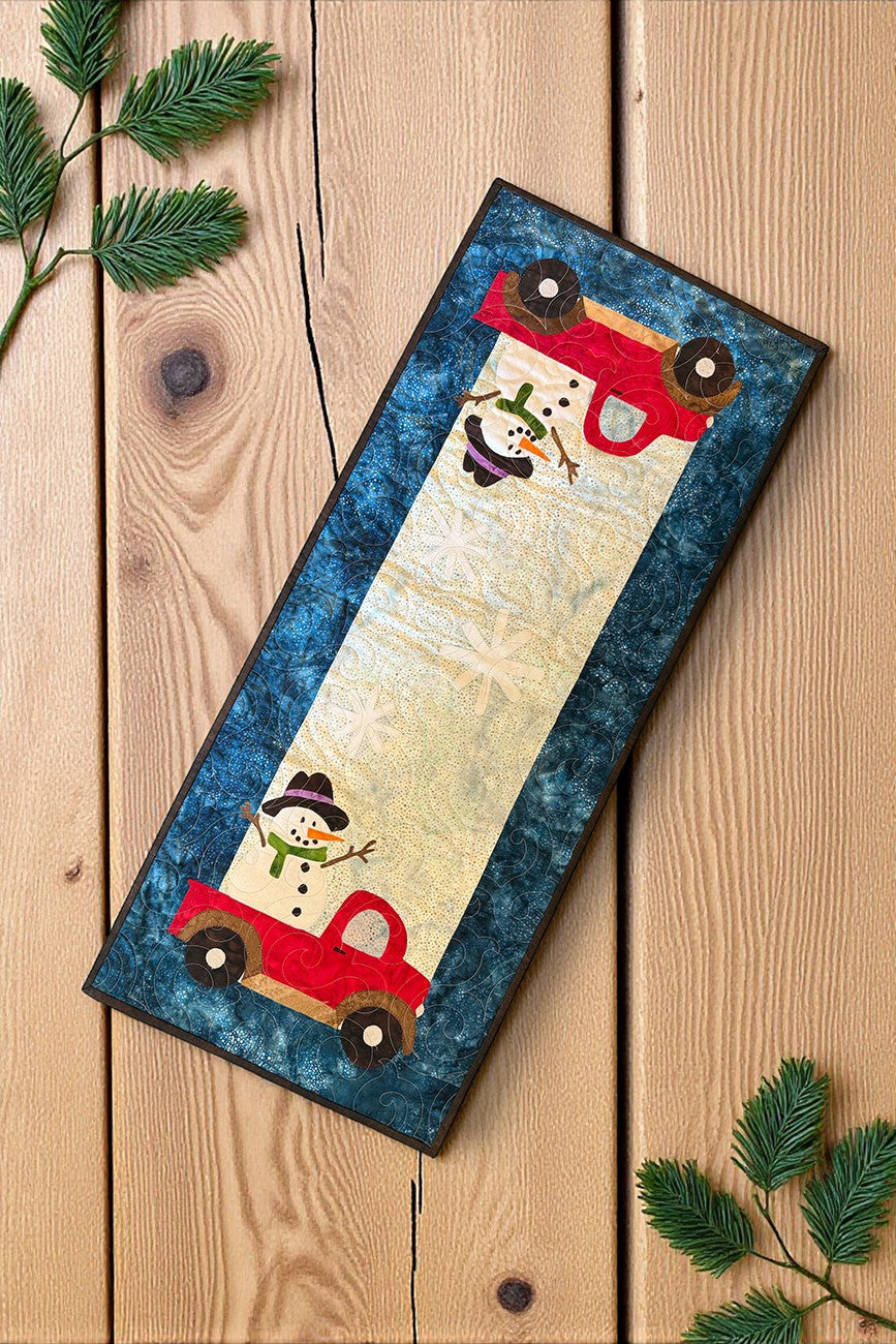 Truckin Snowman Applique Pattern