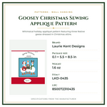 Product Specifications – Goosey Christmas Sewing Applique Pattern