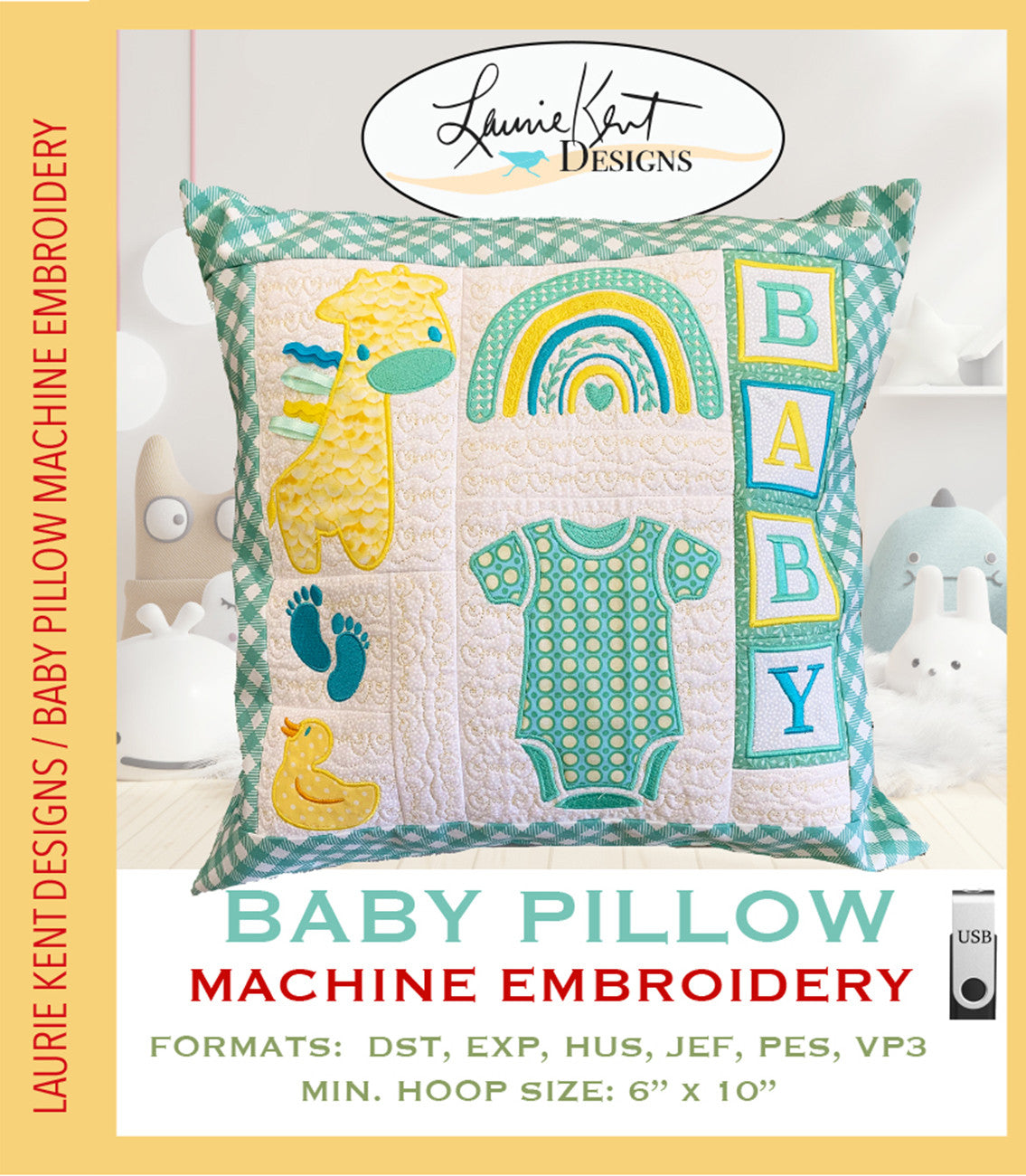 Baby Pillow/Wall Hanging Embroidery USB