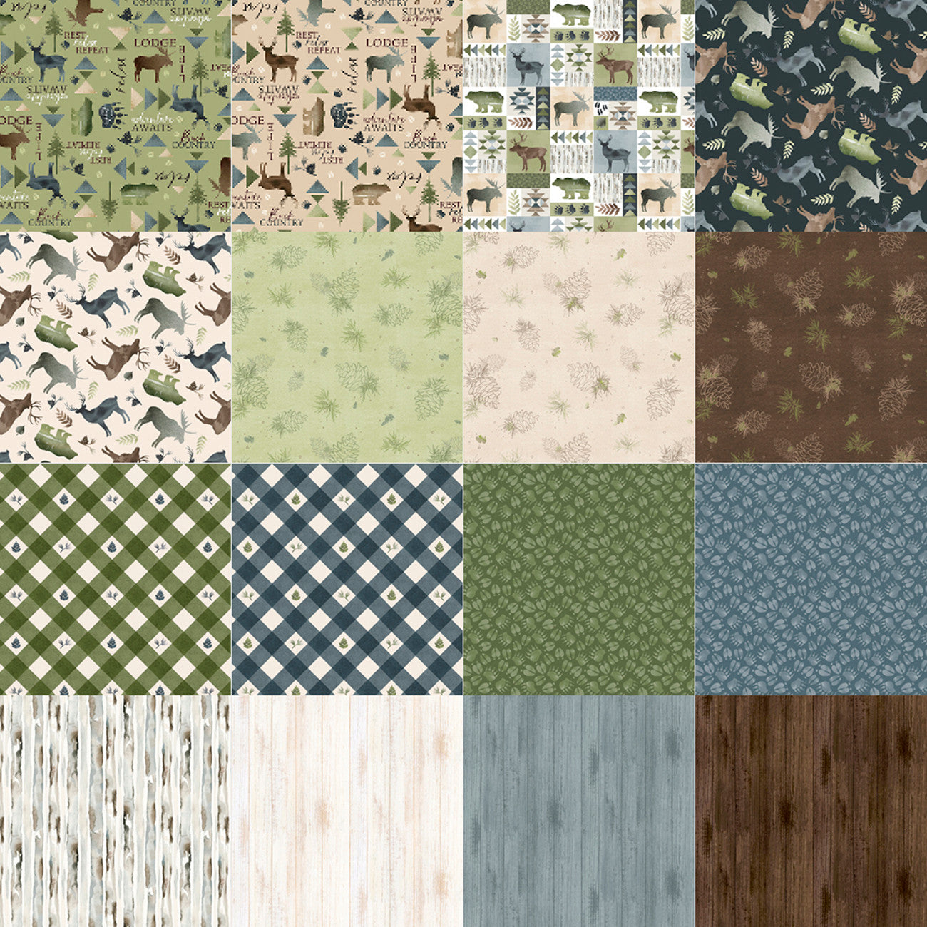10in Squares, Lodge Life, 42pcsbundle