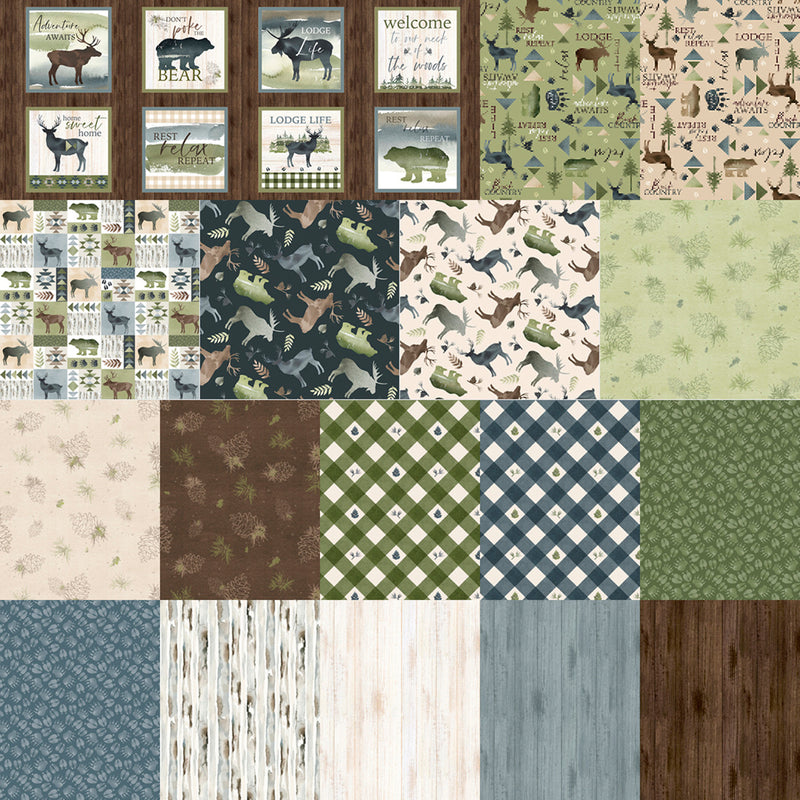 Fat Quarter Lodge Life, 17pcs/bundle
