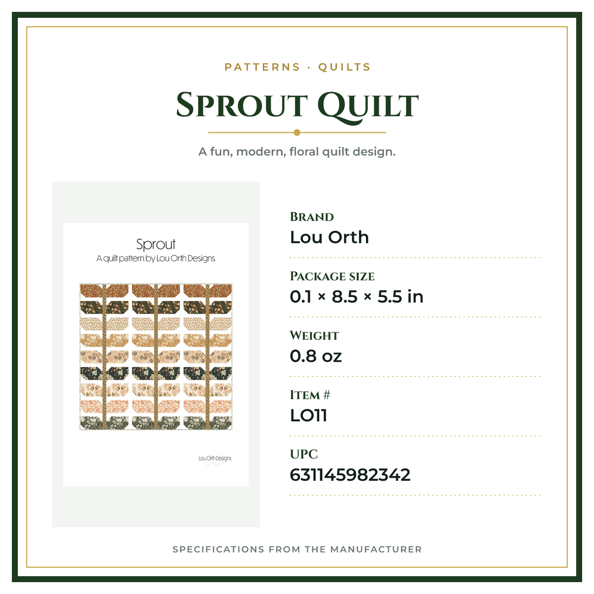 Product Specifications – Sprout Quilt