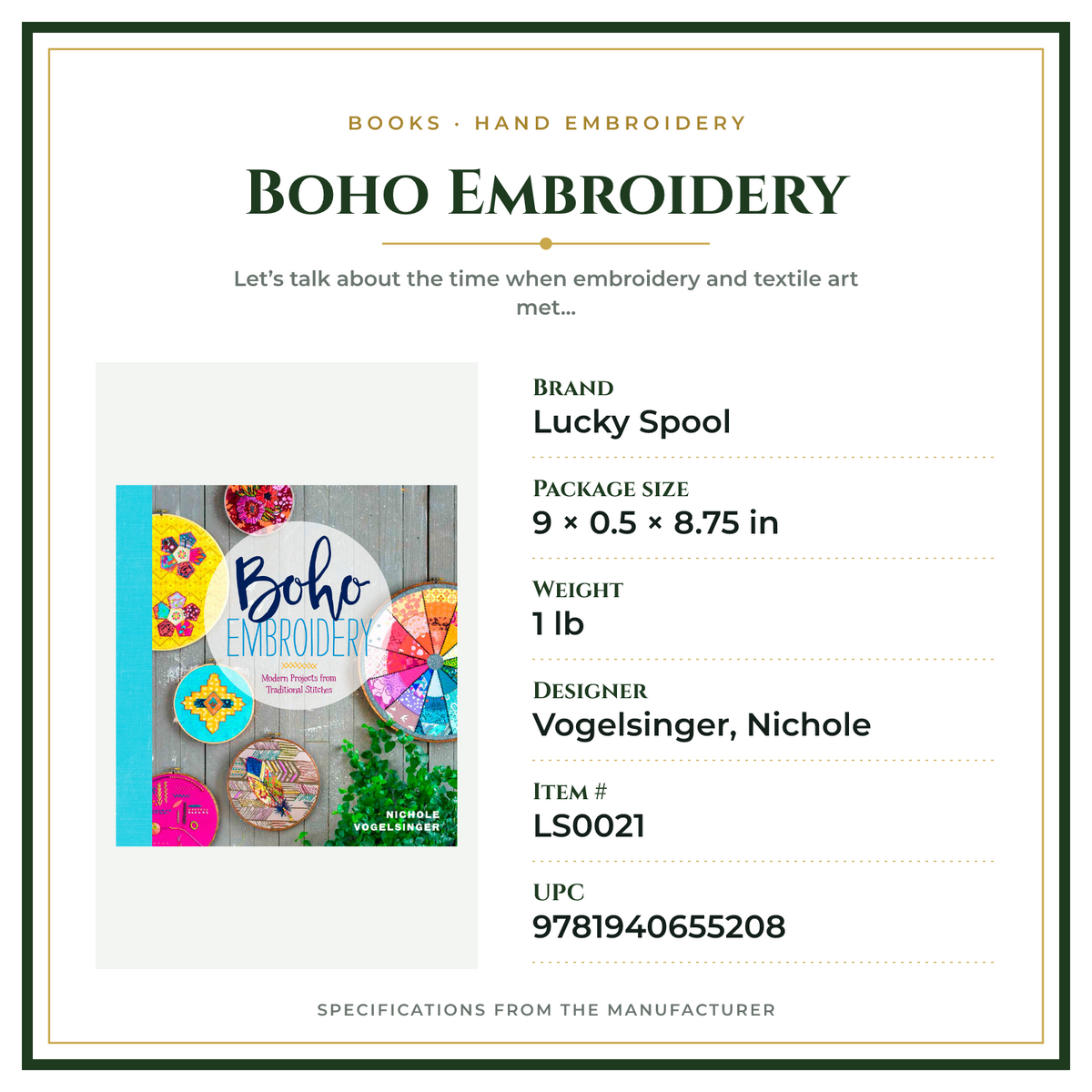 Product Specifications – Boho Embroidery