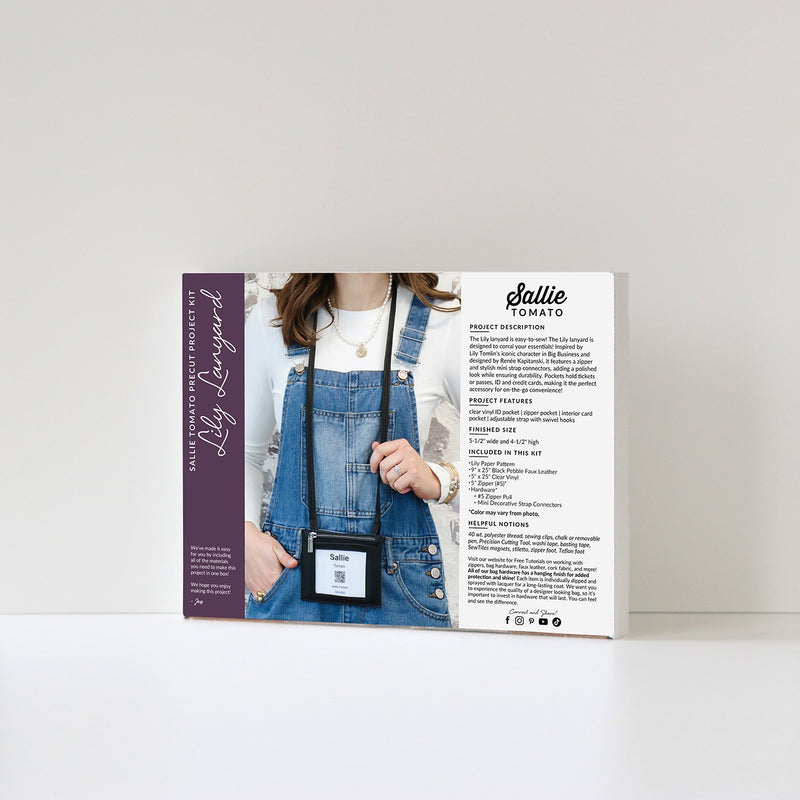 Lily Lanyard Kit Black Pebble Faux Leather