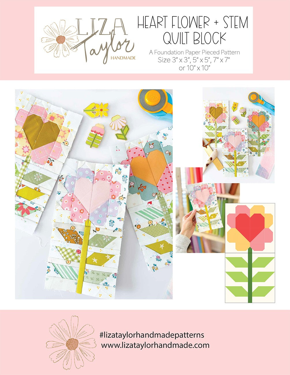 Heart Flower FPP Pattern