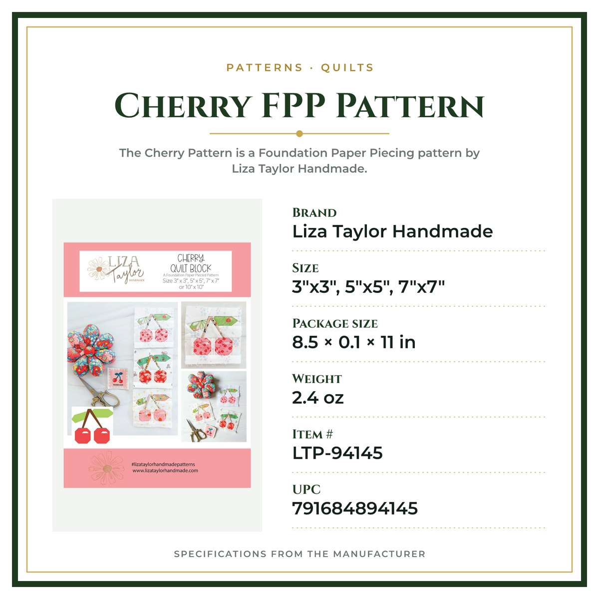 Product Specifications – Cherry FPP Pattern