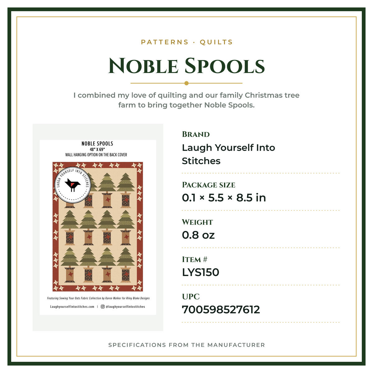 Product Specifications – Noble Spools