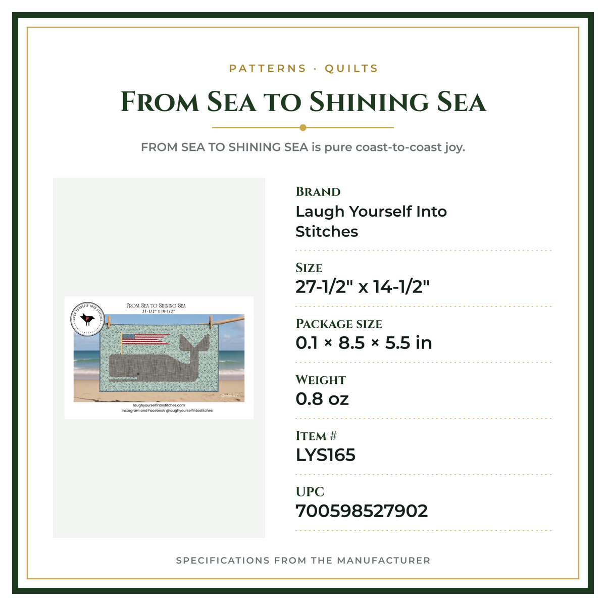 Product Specifications – From Sea to Shining Sea