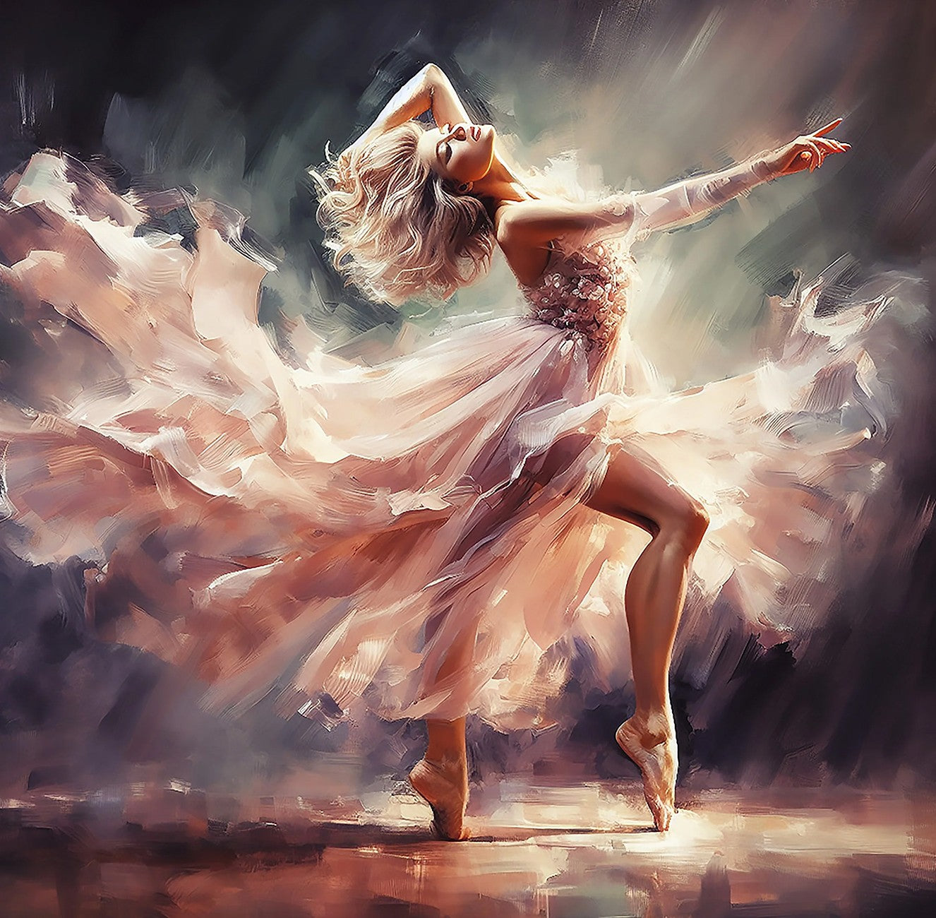 Ballet Dancer Panel 17in x 17in