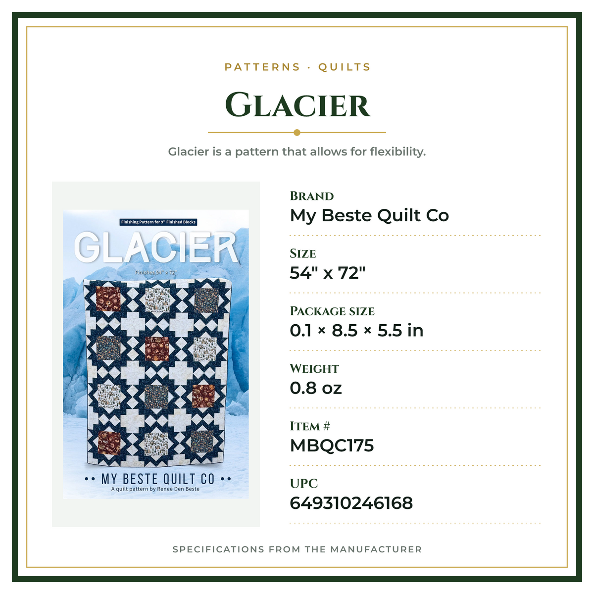 Product Specifications – Glacier