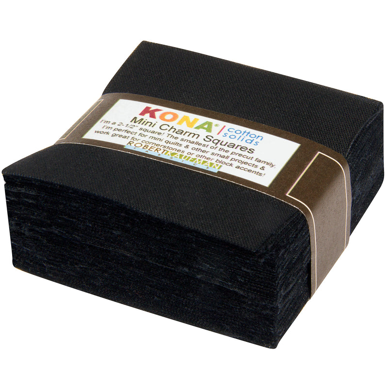 2.5in Mini Squares Kona Cotton All Black 84pcs