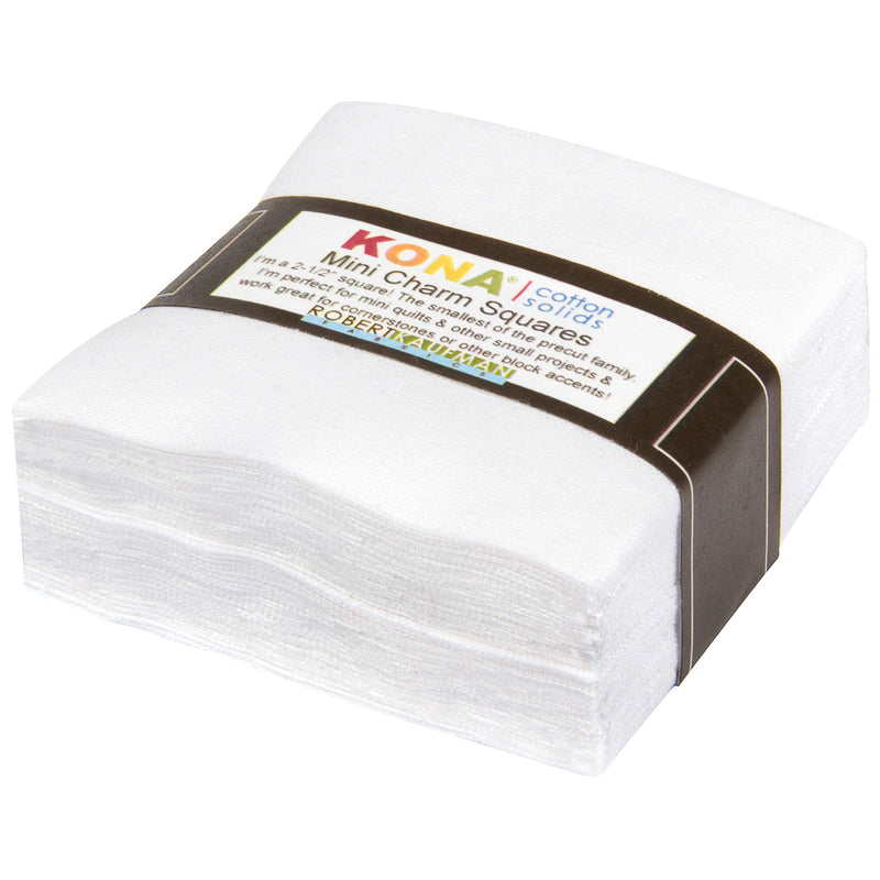 2.5in Mini Squares Kona Cotton All White 84pcs