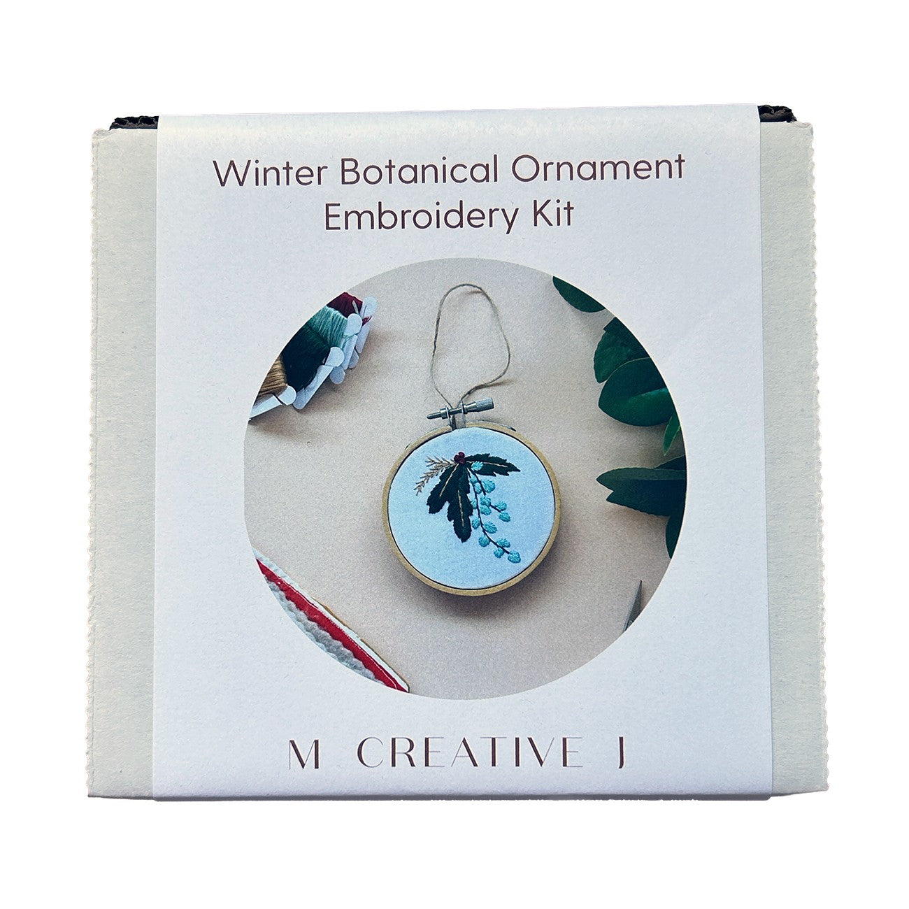 Winter Botanical Ornament Embroidery Kit