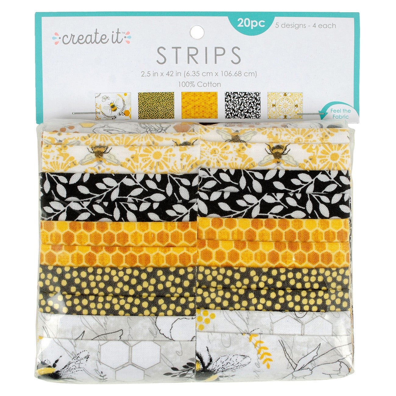 Bee, 20Pc, 2.5in Strip Create It