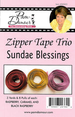 Sundae Blessings 3 yards of Reversible Coil Zipper Tape with 8 Slides