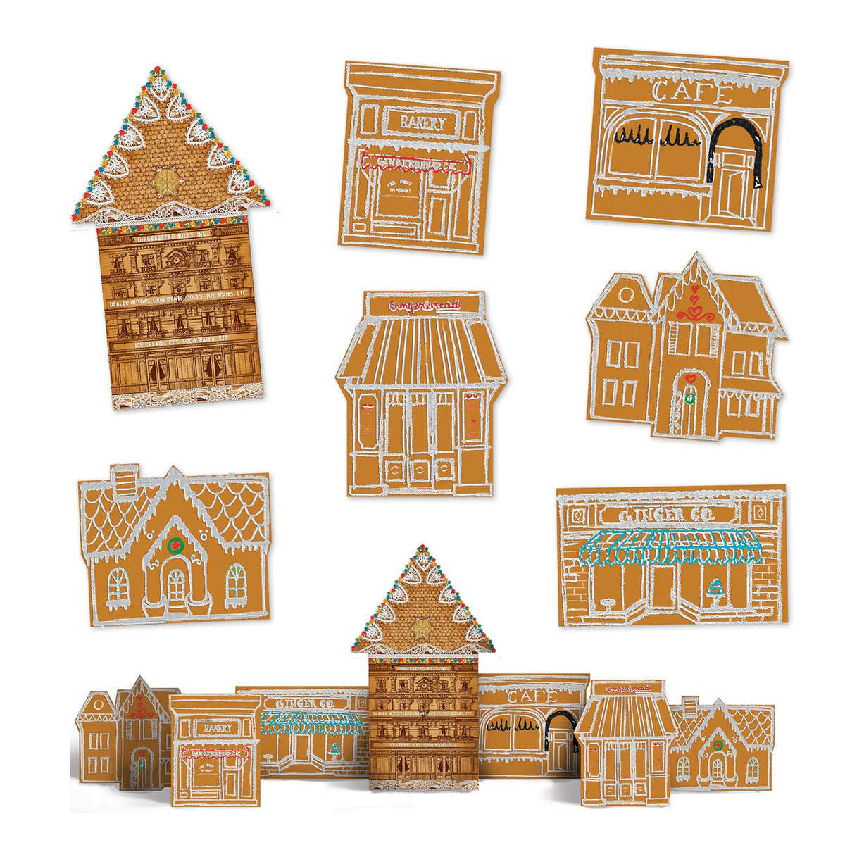 Holly Hills Gingerbread Town by Janet Wecker Frisch - Machine Embroidery