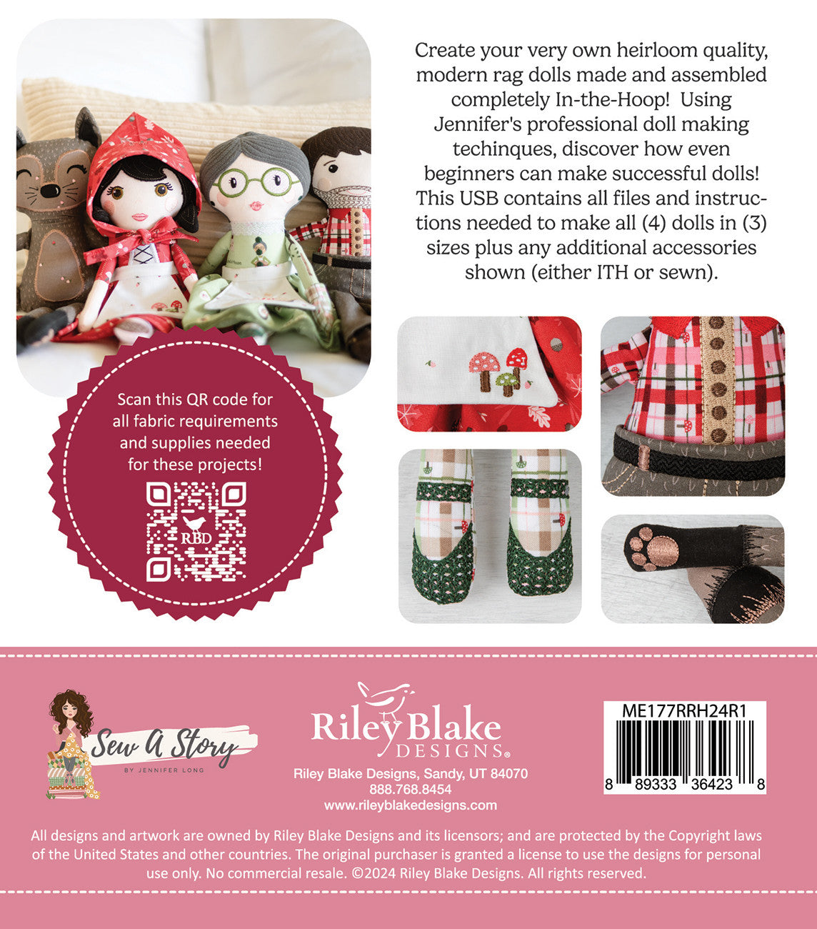 Red Riding Hood & Friends Dolls - Machine Embroidery USB