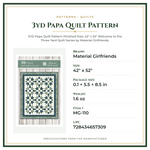 Product Specifications – 3yd Papa Quilt Pattern