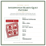 Product Specifications – Interwoven Hearts Quilt Pattern